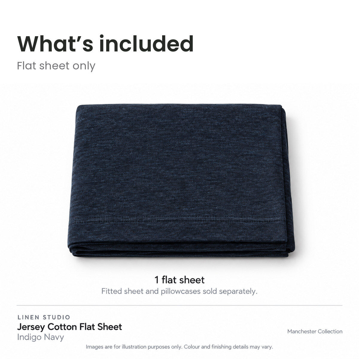 Jersey Flat Sheet Indigo Navy