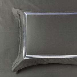 Ambassador Embroidered Standard Pillowcases ( PAIR ) -1000TC Charcoal