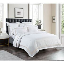 1000 TC Ambassador Embroidered Sheet Set Silver King Bed Extra Depth