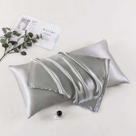 Silk King Size Pillowcase Silver