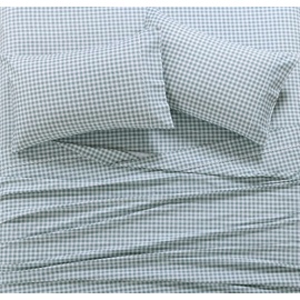 Gingham Green Printed Sheet Set [SIZE: King Bed Extra Depth]