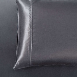 Satin Sheet Set Queen Bed Charcoal