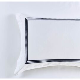 Ambassador 1000TC Embroidered White with Navy [SIZE: Tailored Standard pillowcase]