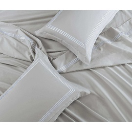 Ambassador 1000TC Embroidered Sheet Set Pearl Silver [SIZE: King Bed Extra Depth]