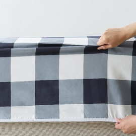 Gingham Navy Printed Sheet Set [Size: King Bed Extra Depth]