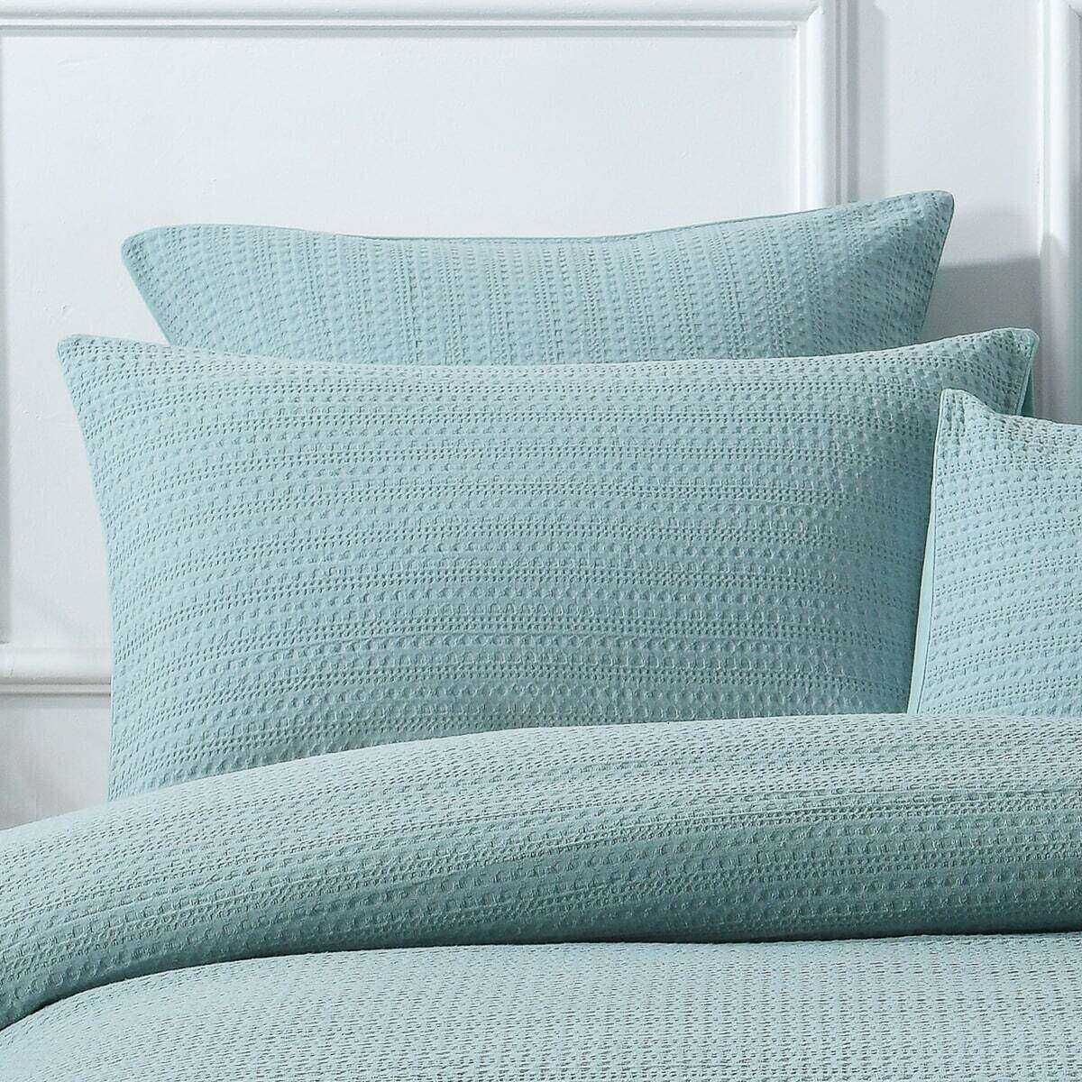 Buy Chunky Waffle Blue Quilt Cover Set