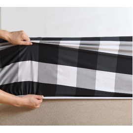Gingham Black Printed Sheet Set [SIZE: King Bed Extra Depth]