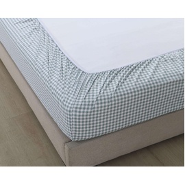 Gingham Green Printed Sheet Set [SIZE: King Bed Extra Depth]
