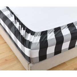 Gingham Black Printed Sheet Set [SIZE: King Bed Extra Depth]