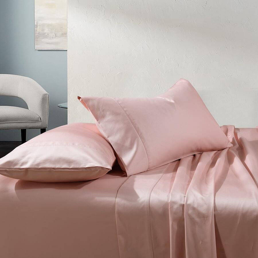 Soho 1000TC Cotton Sheet Set Blush Super Queen Bed