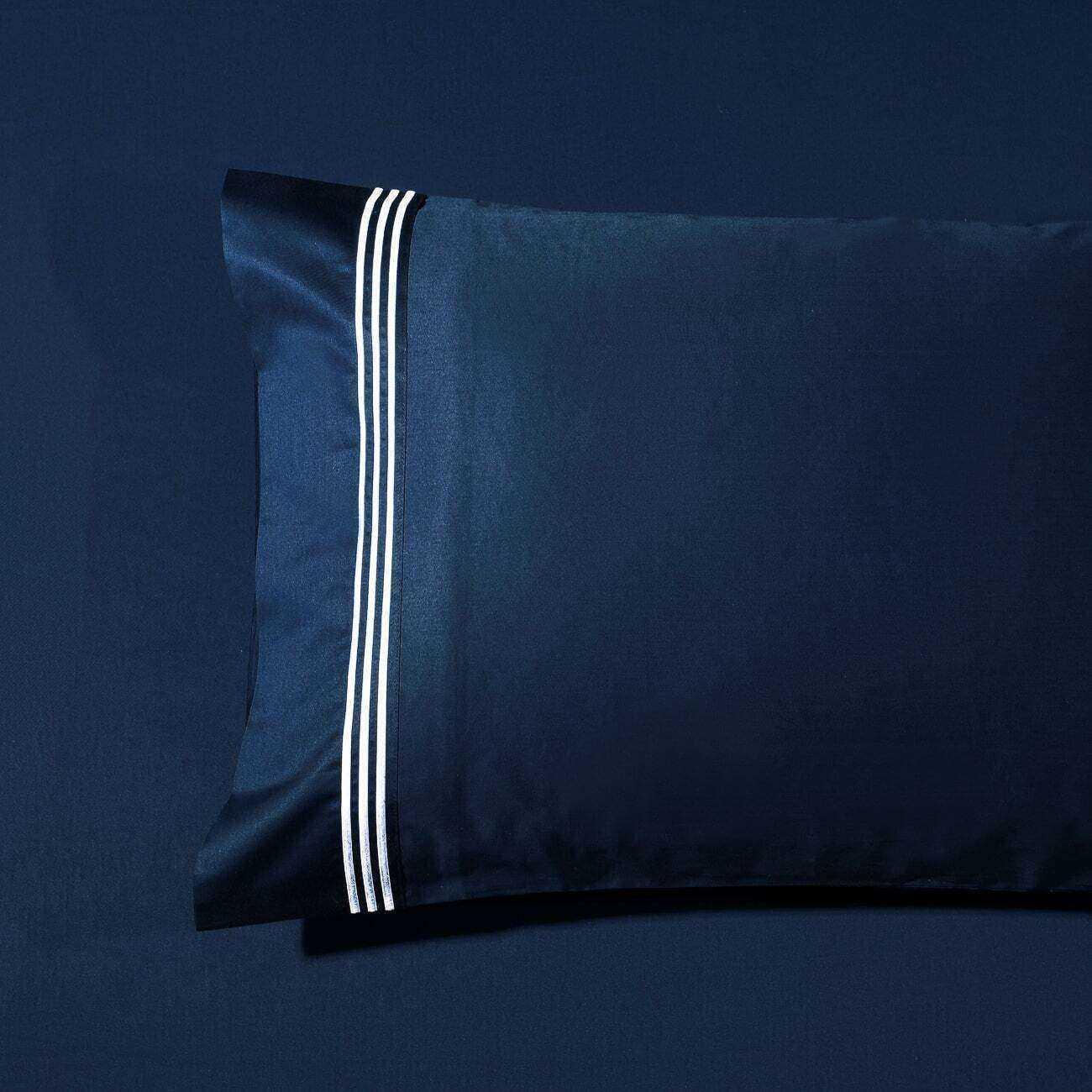Ritz Embroidered Standard Pillowcases ( PAIR ) -1000TC Navy