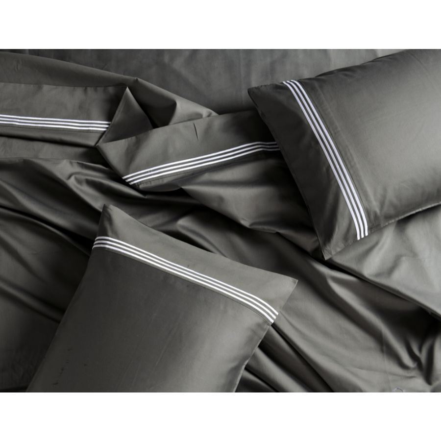 Ritz 1000 TC Embroidered Charcoal Sheet Set Super King Bed