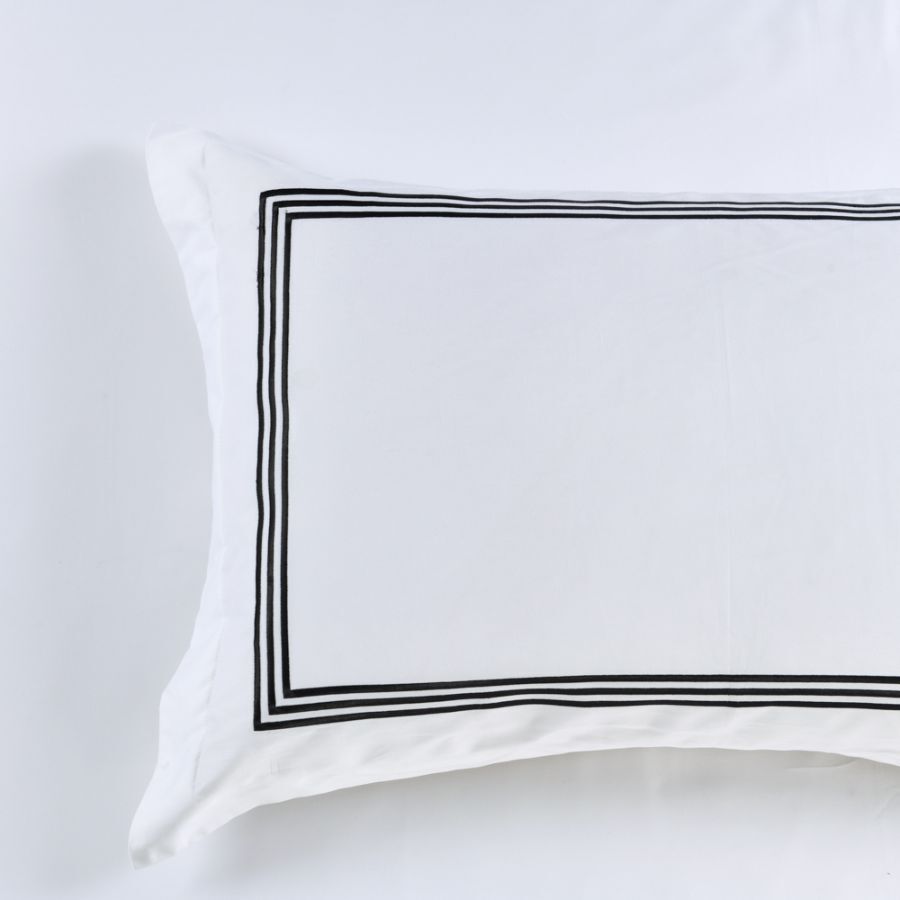 Ritz Embroidered King Size Pillowcase -1000 TCBlack