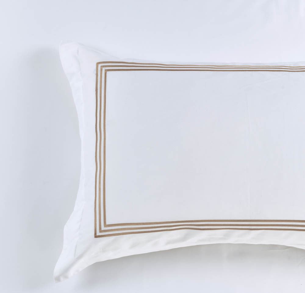 Ritz Embroidered King Size Pillowcase -1000 TC MOCHA