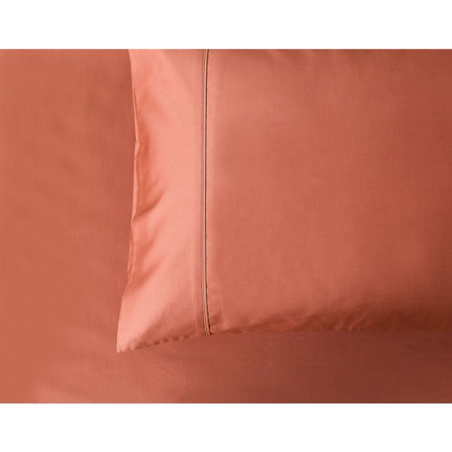 Soho 1000 Thread Count Queen Size Pillowcase Pair Rust