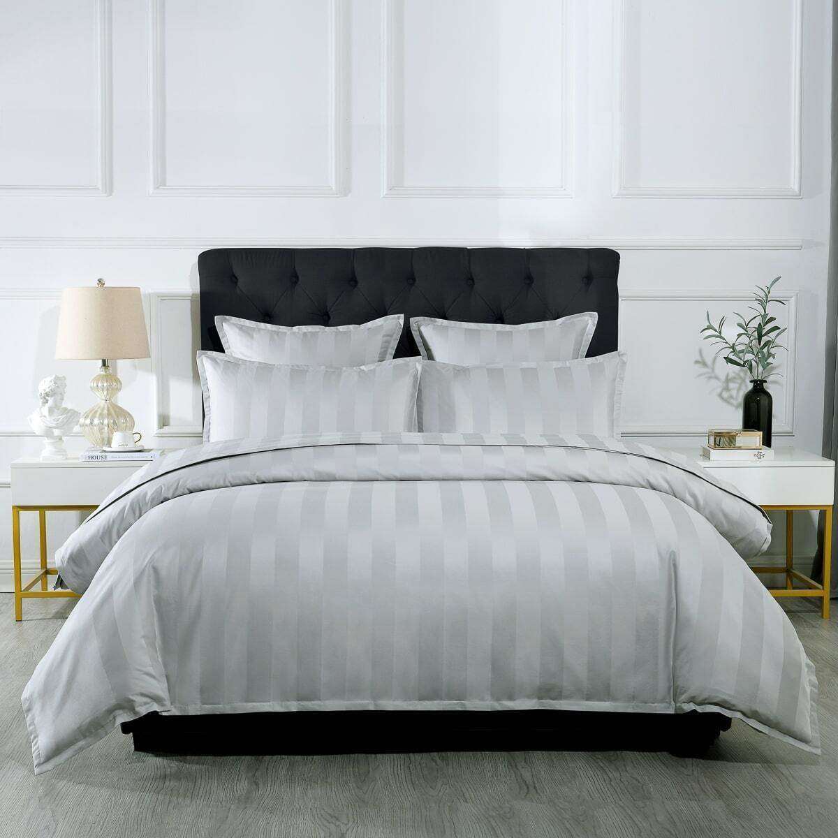 Bespoke 1200TC Quilt Cover Set Silver [SIZE: Super King Bed]