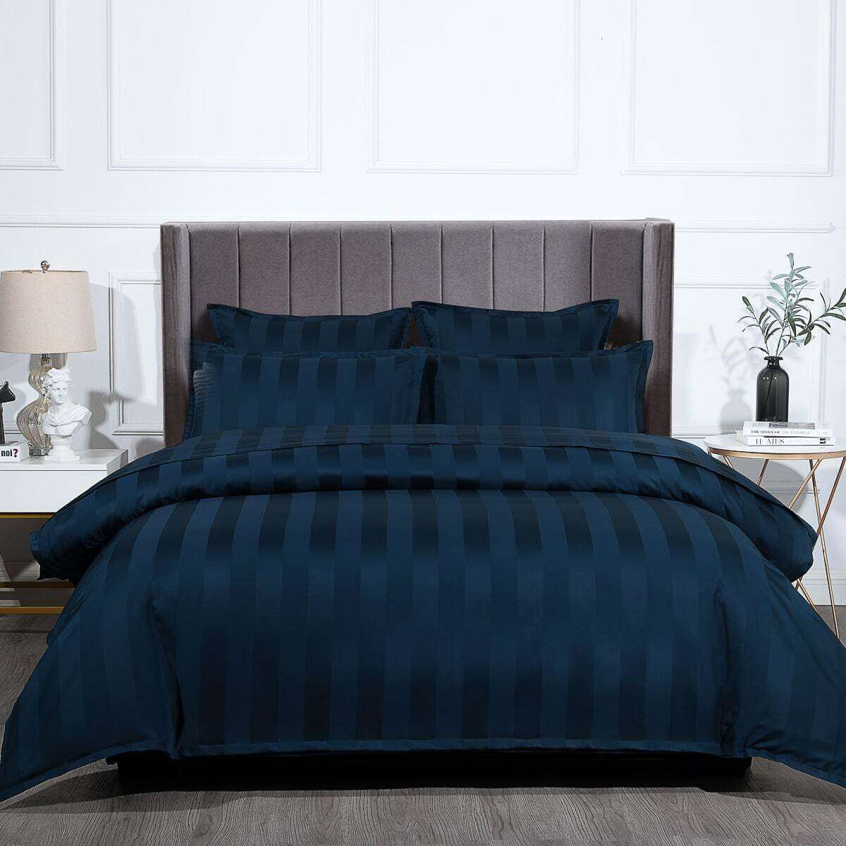 Bespoke 1200TC Quilt Cover Set Navy [SIZE: Super King Bed]