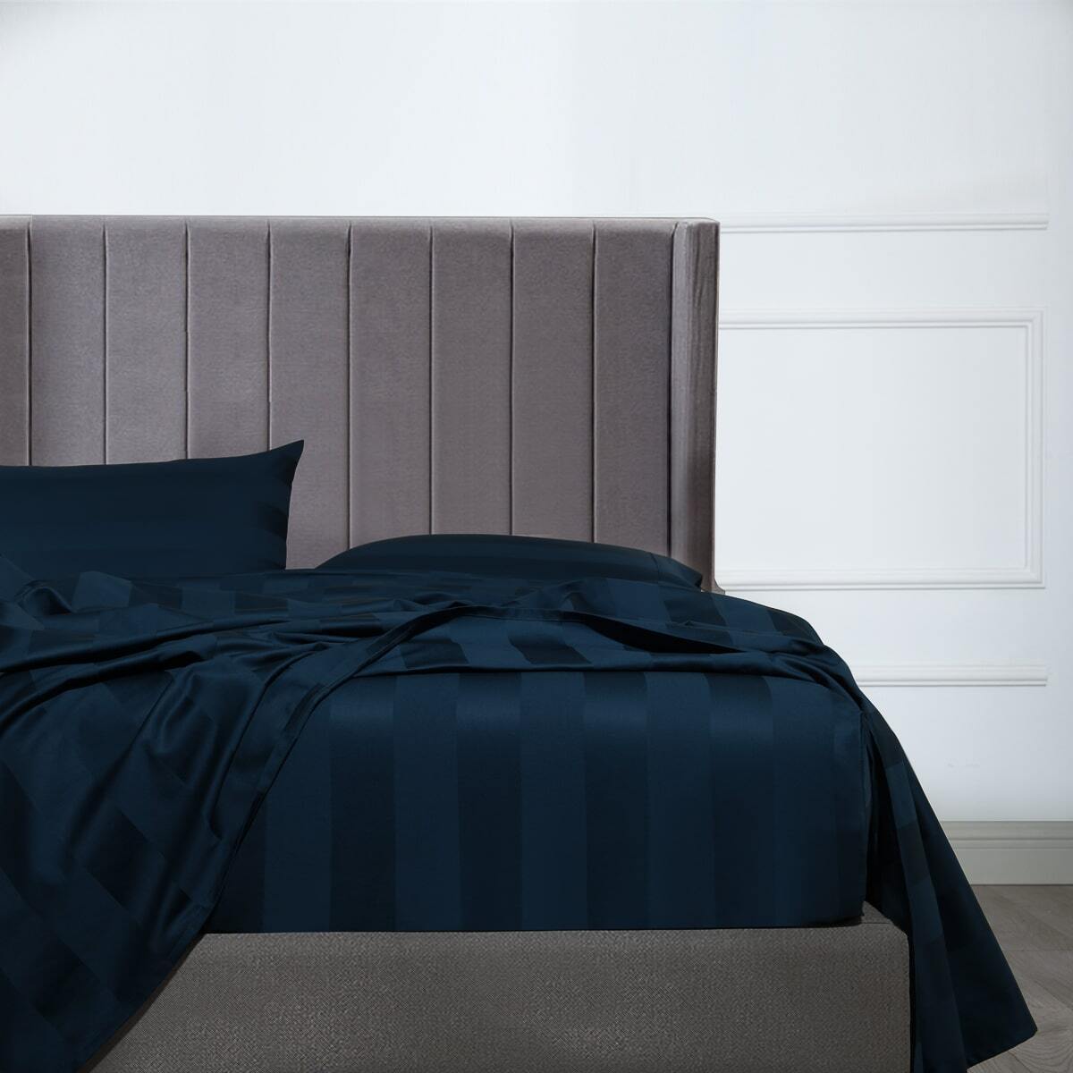Bespoke 1200TC Fitted Sheet Navy King Bed