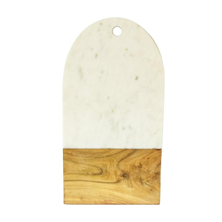 White Marble & Wood Chopping Board