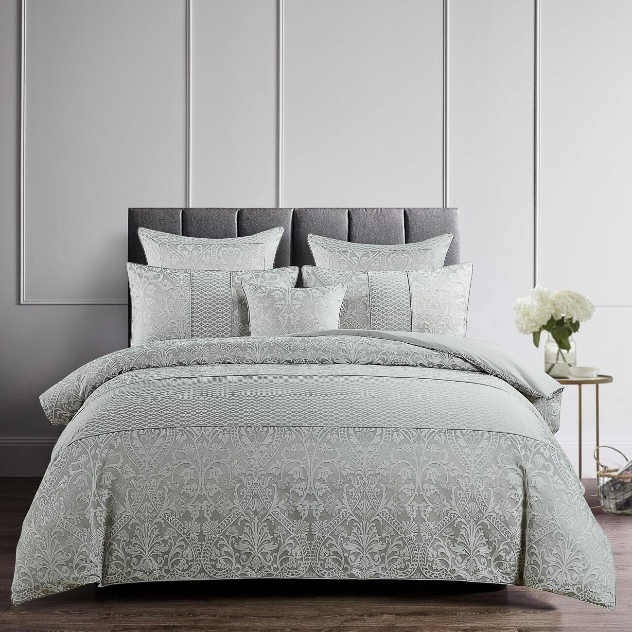 Bella Grey Quilt Cover Set [SIZE: Square Cushion]
