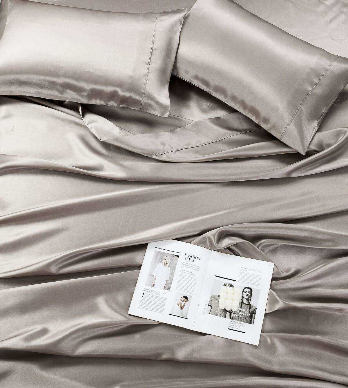 Satin Sheet Set Double Bed Champagne