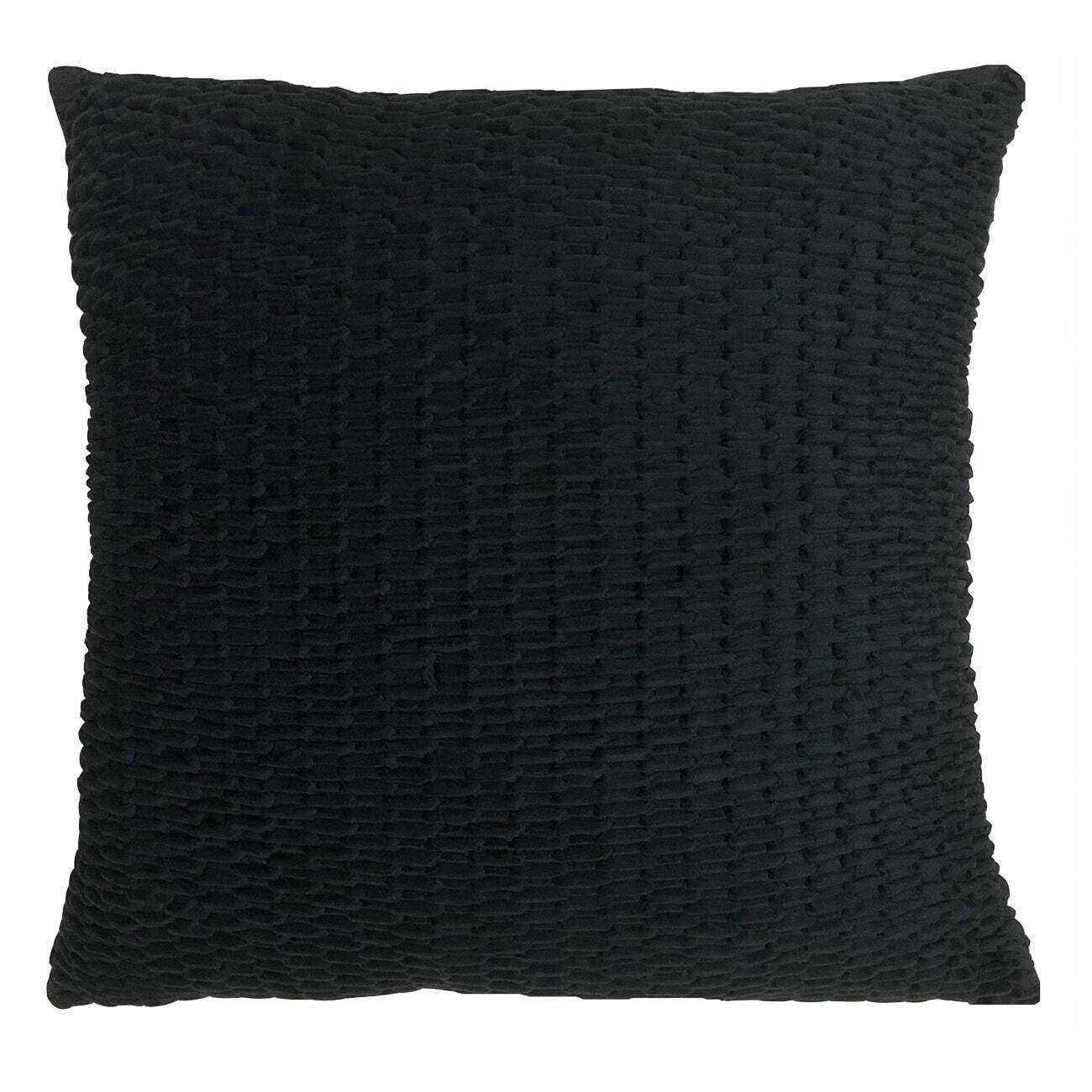 Velvet Crinkled European Pillowcase Black