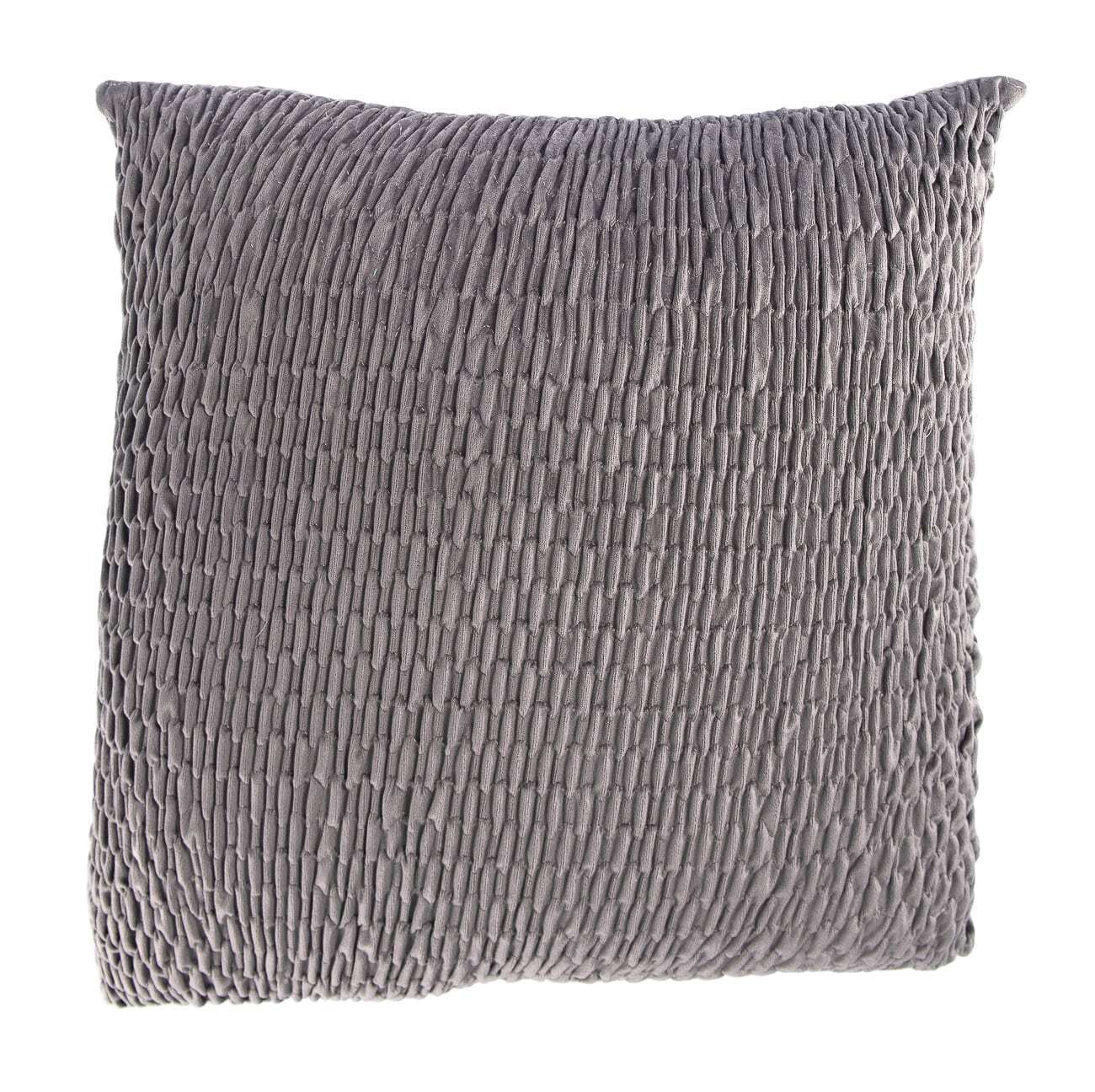 Velvet Crinkled Cushion Square Charcoal