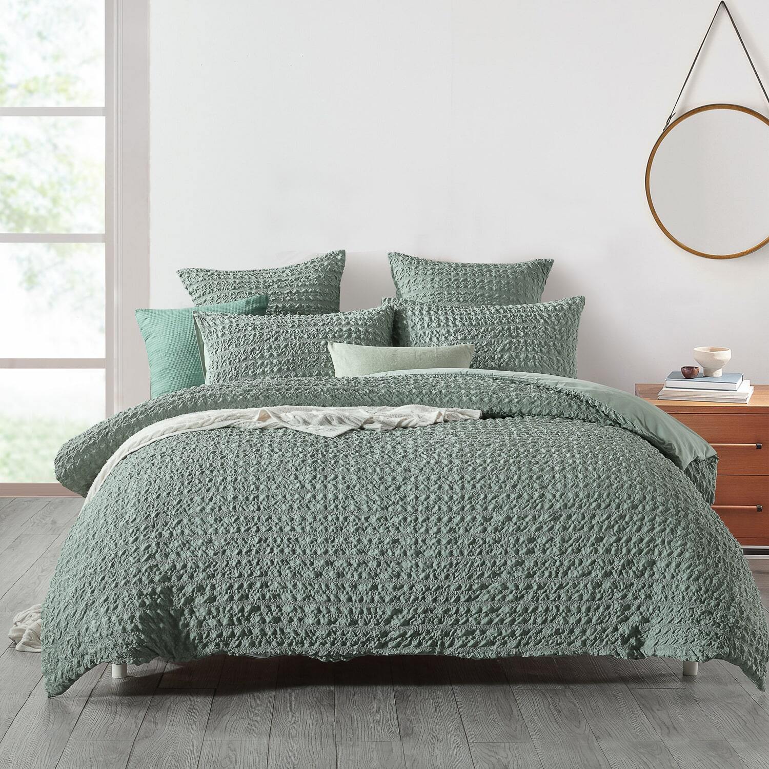 Empress Slate Green Quilt Cover Set [SIZE: Queen Bed]