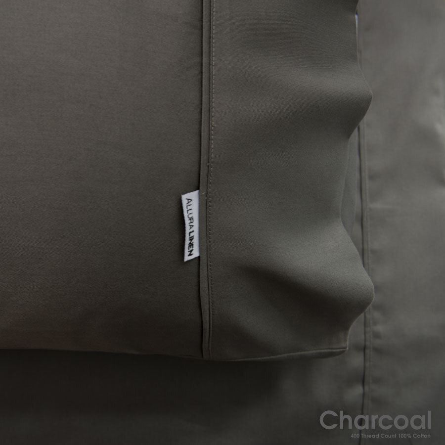 400 Thread Count Sheet set Charcoal King Bed