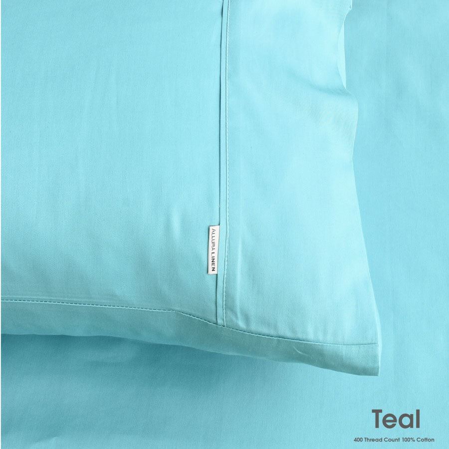 400 Thread Count Sheet set Teal Double Bed