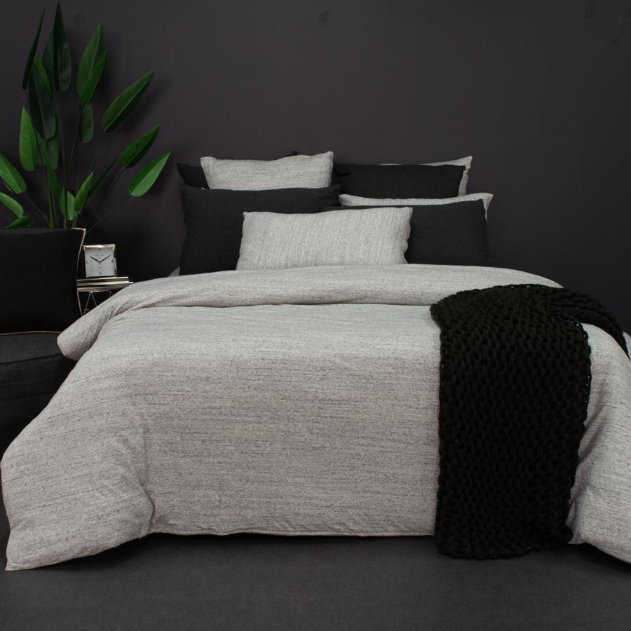 Jersey Quilt Cover Set Grey