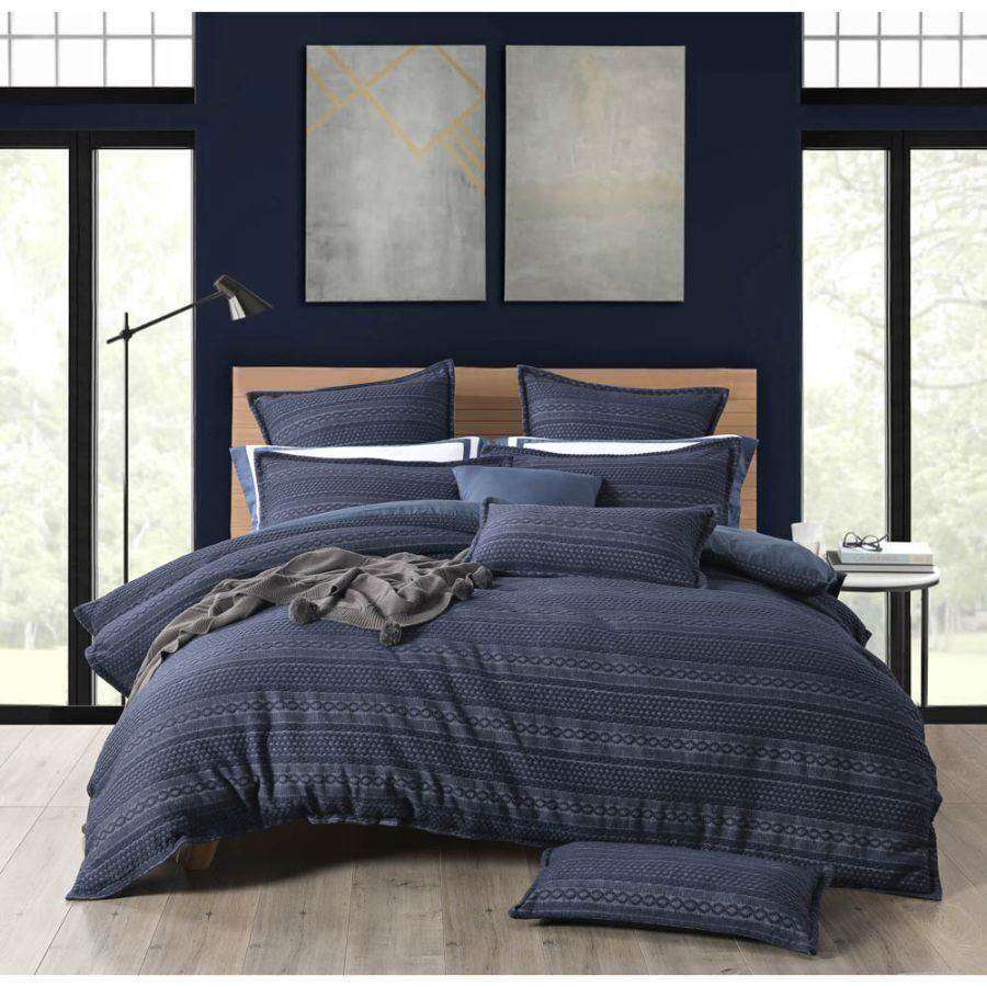 Ivy Navy Quilt Cover Set [SIZE: Oblong Cushion]