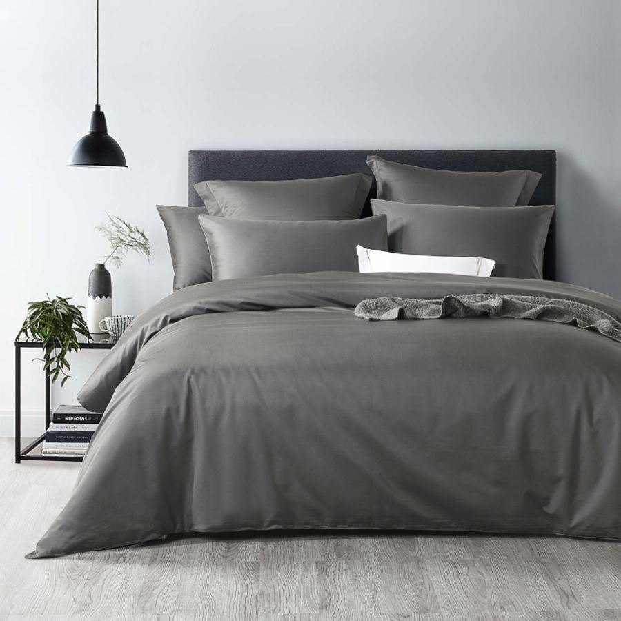 Soho 1000TC Quilt Cover Set Charcoal [SIZE: Super King Bed]