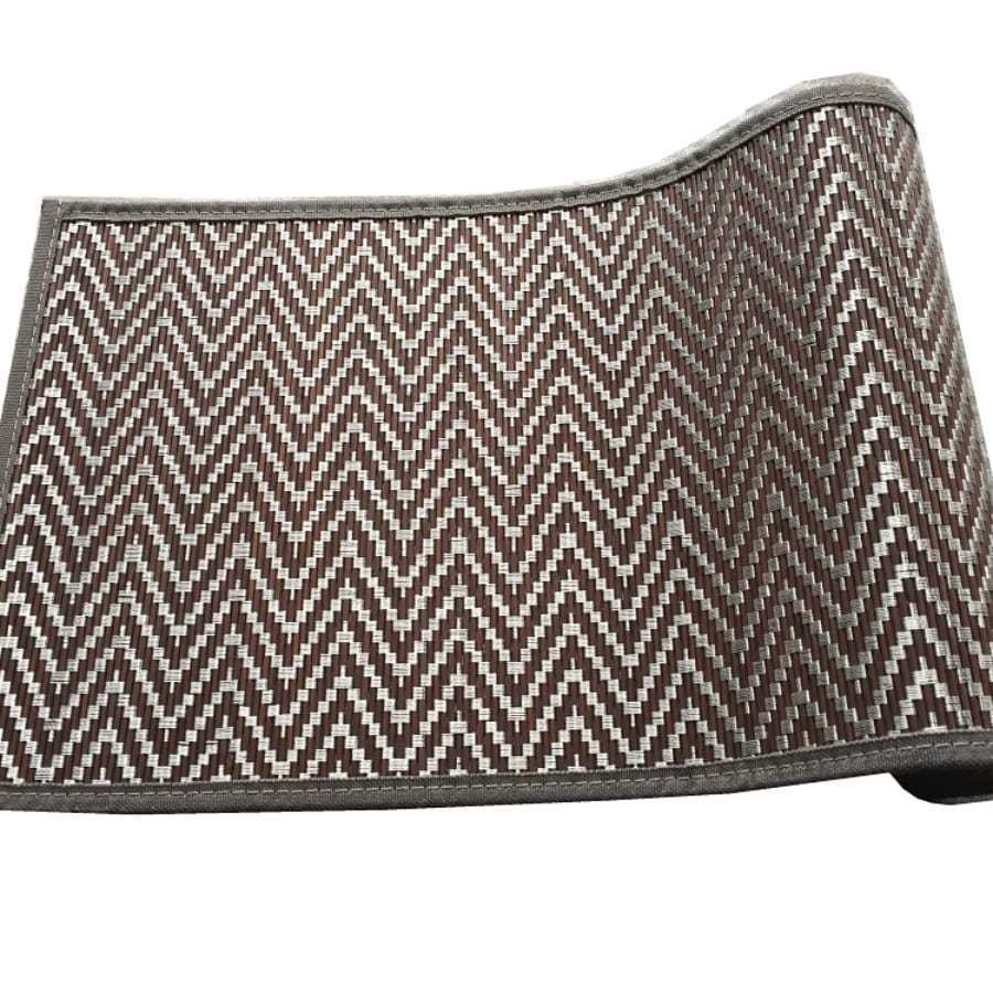 Chevron Bamboo Runner & Placemat Brown/Silver