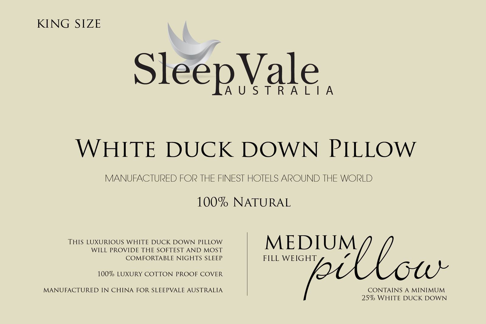 Duck Down King Size Pillow