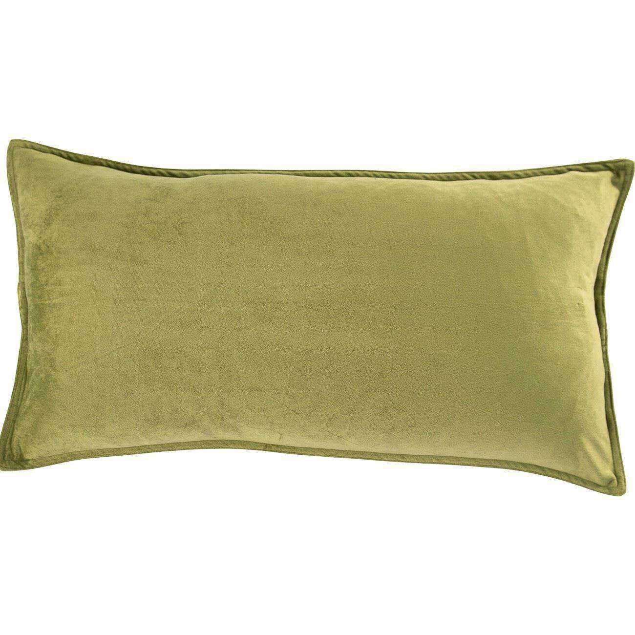 Velvet Cushion Oblong Green