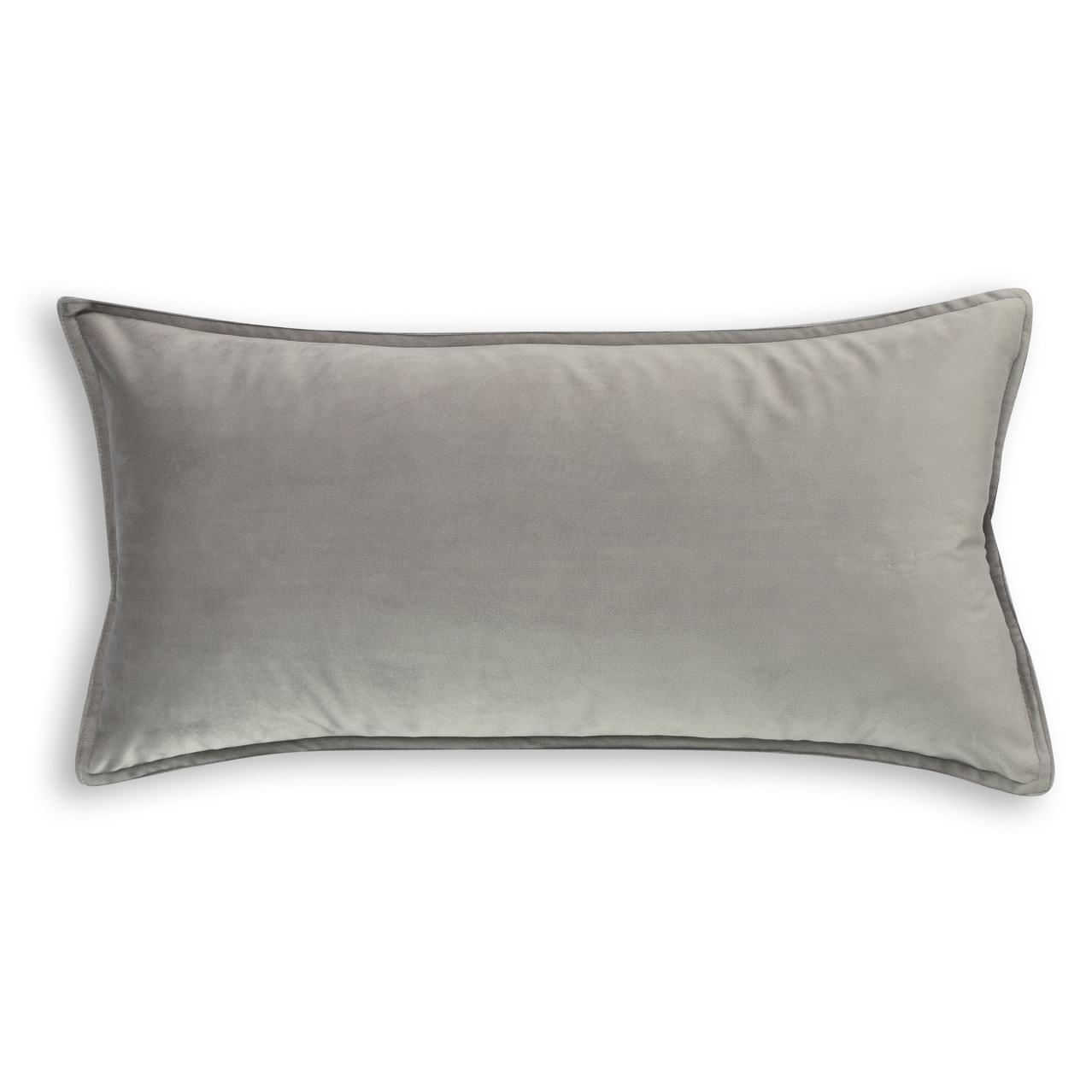 Velvet Cushion Oblong Silver