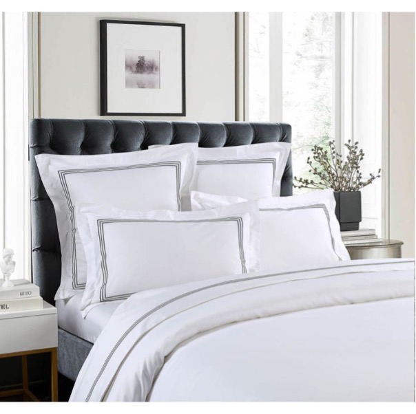 White sheet and pillows on a bed