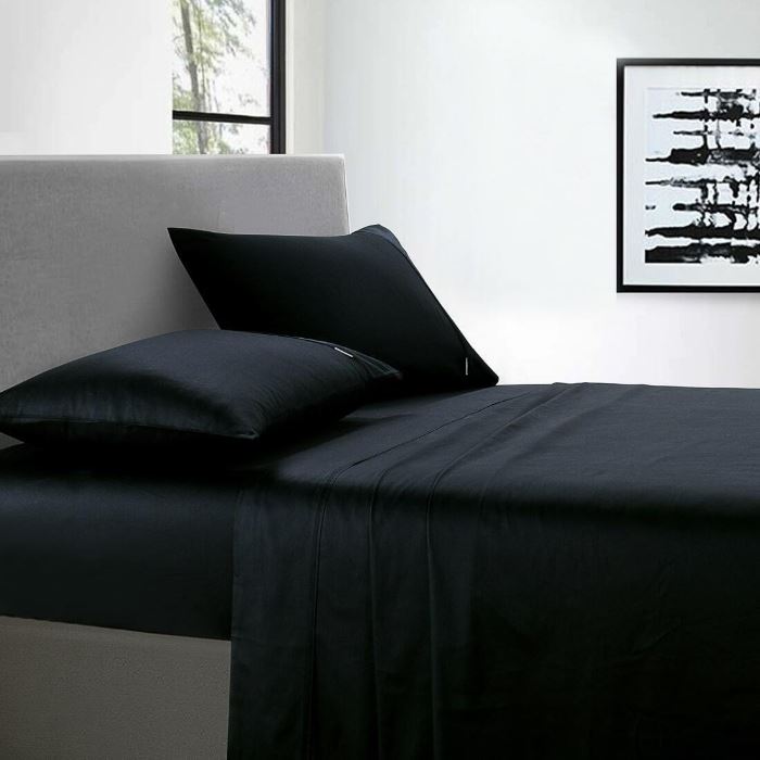 Cotton black sheet 400tc from Manchester Collection