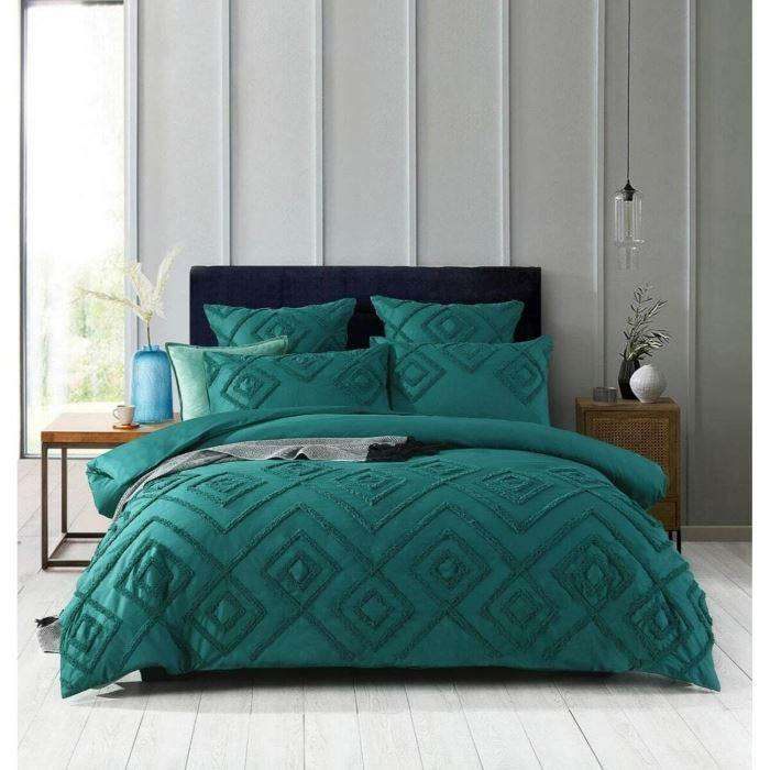 Blume Teal Quilt Cover from Manchester Collection