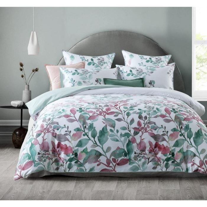 Manchester Collection floral quilt cover set on bed