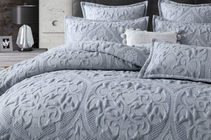 Grey Quilted Quilt Cover from Manchester Collection