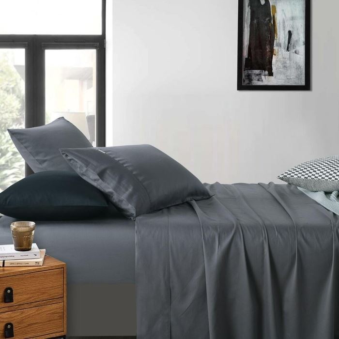 grey super queen sheet set