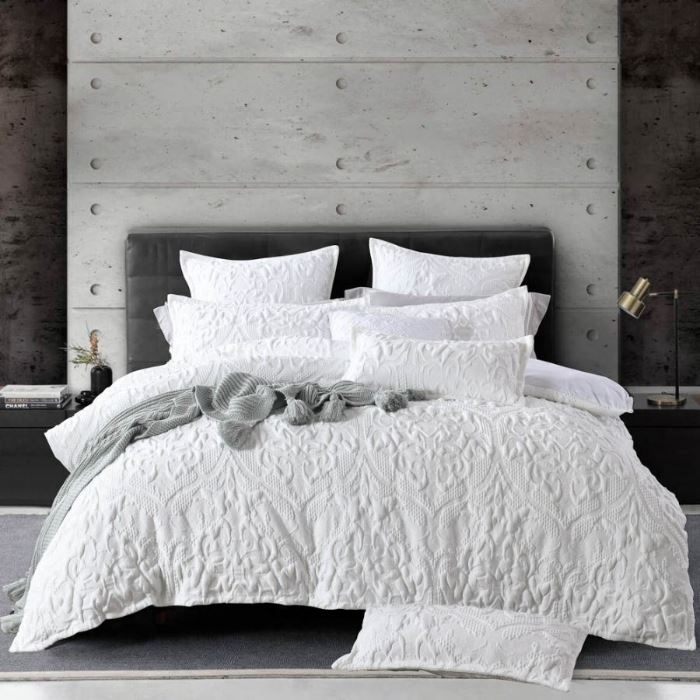 White quilted quilt cover set from Manchester Collection