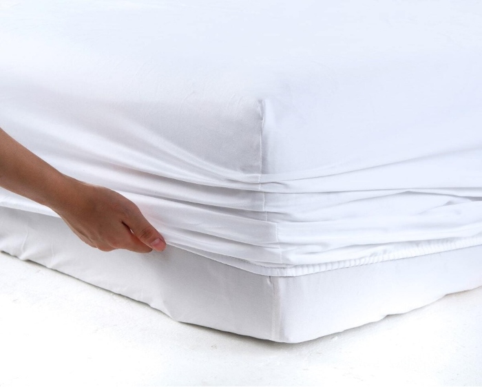 White bed sheet