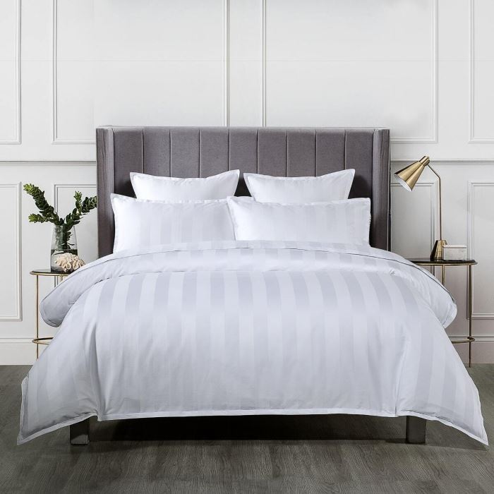 White quilt cover on a bed