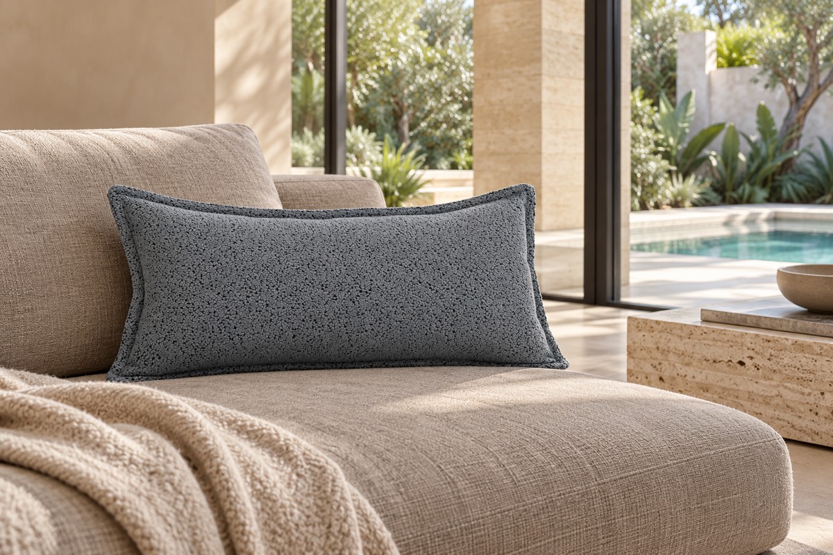 Pascal Breakfast Cushion Slate — texture and architectural styling