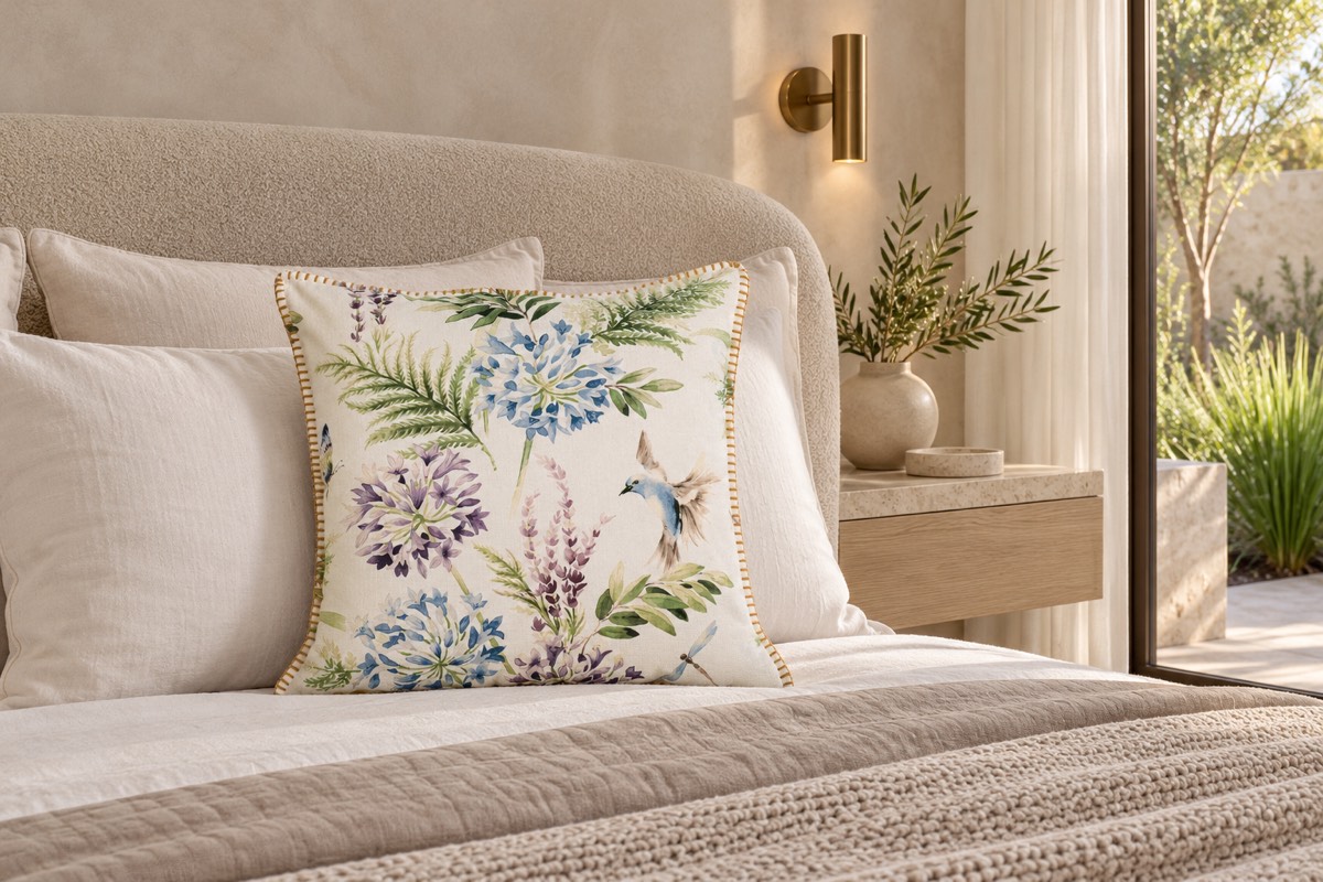 Rough Cushion — bedroom styling
