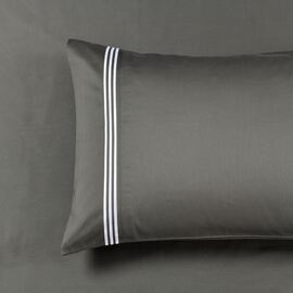 Ritz Embroidered Standard Pillowcases ( PAIR ) -1000TC Charcoal
