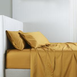 Soho 1000TC Cotton Fitted Sheet Mustard Queen Bed Extra Depth